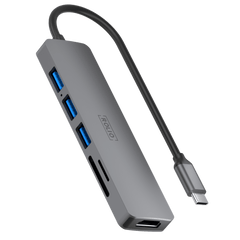 Rolio USB-C Hub - 6 in 1 - HDMI - SD/TF - 3x USB 3.0