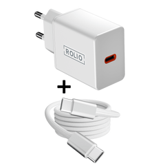 Rolio Oplader 30W - 1x USB-C - Inclusief USB-C kabel 2 meter -  Snellader