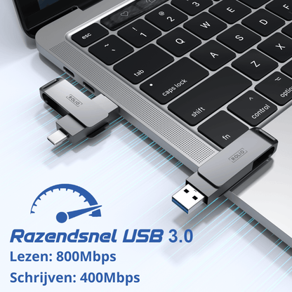 Rolio USB Stick 128 GB - USB C en USB A - 800Mbps - USB 3.0