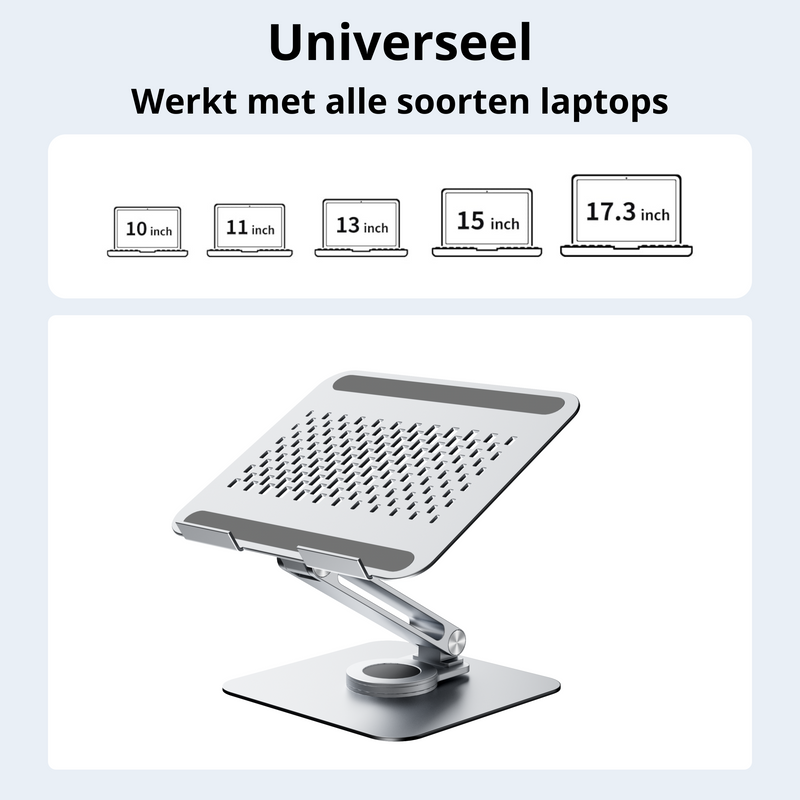 Rolio Laptop Standaard - 360* Draaibaar - Universeel - Aluminium - Rolio